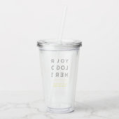 Geel Gepersonaliseerde Duidelijke Tumbler met Stro Acryl Drinkbeker (Achterkant)