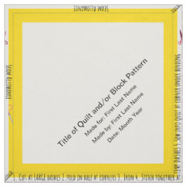 Geel gepersonaliseerde eenvoudige quilt label hoek stof