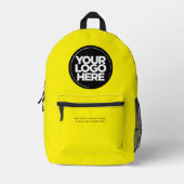 Geel | Gepersonaliseerde zakelijke Logo en tekst Bedrukte Rugzak (Voorkant)