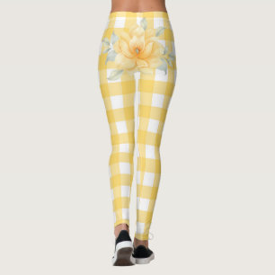 Geel geplakt, bloemen kont leggings