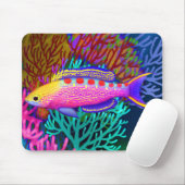 Geel gepotte Anthias Reef Fish Mousepad Muismat (Met muis)