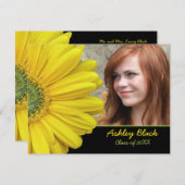 Geel Gerbera Daisy Flower Photo Afstuderen Kaart (Voorkant / Achterkant)