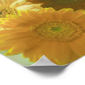 Geel Gerbera Daisy Flowers Wall Art Poster (Hoek)