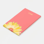 Geel Gerbera Daisy op koraal Post-it® Notes (Schuin)