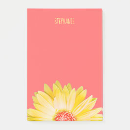 Geel Gerbera Daisy op koraal Post-it® Notes
