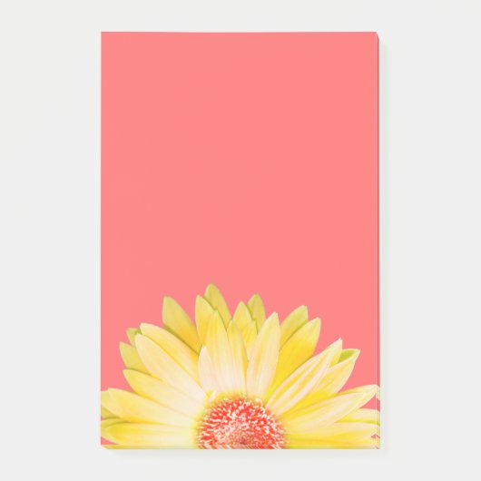 Geel Gerbera Daisy op Roze Post-it® Notes (Voorkant)