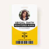 Geel Geregistreerd verpleegkundige caduceus foto s Badge (Voorkant)
