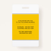 Geel Geregistreerd verpleegkundige caduceus foto s Badge (Achterkant)