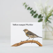 Geel-gerommeerde Warbler Briefkaart (Staand voorkant)