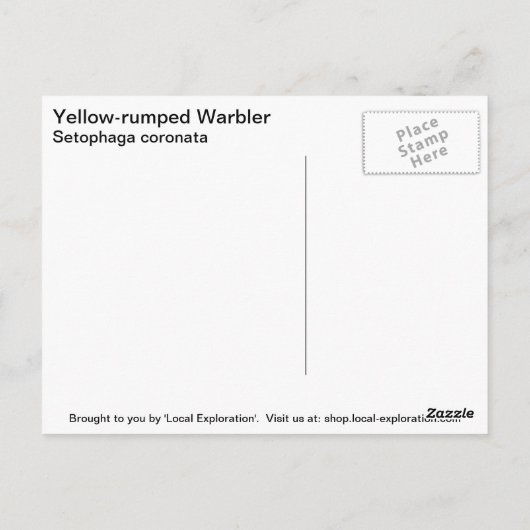 Geel-gerommeerde Warbler Briefkaart (Achterkant)