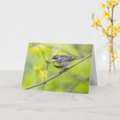 Geel-gerommeerde Warbler Kaart (Gele Bloem)