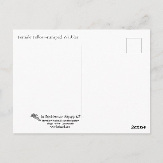 Geel-geroosterde Warbler Perched Briefkaart (Achterkant)