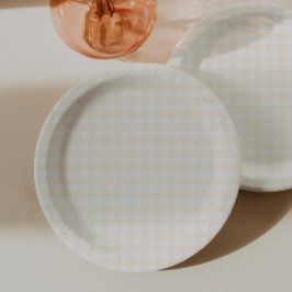 Geel geruit baby shower feestje papieren bordje