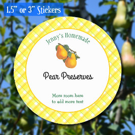 Geel geruit bewerkbare perenrecept stickers