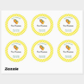 Geel geruit bewerkbare perenrecept stickers (Vel)