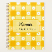 Geel geruit bloemmotief planner (Voorkant)