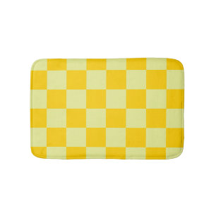 Geel geruit gingham patroon badmat