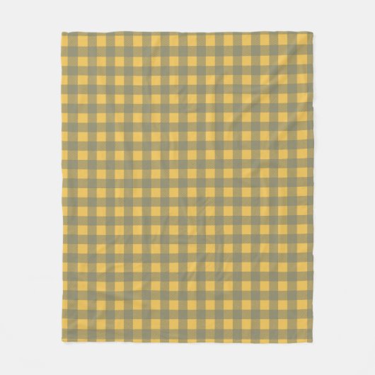 Geel geruit Gingham patroon Fleece Deken (Voorkant)