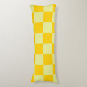 Geel geruit gingham patroon lichaamskussen (Voorkant Verticaal)