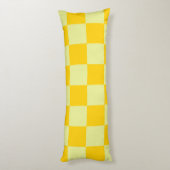 Geel geruit gingham patroon lichaamskussen (Achterkant (Verticaal))