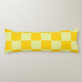 Geel geruit gingham patroon lichaamskussen (Voorkant)