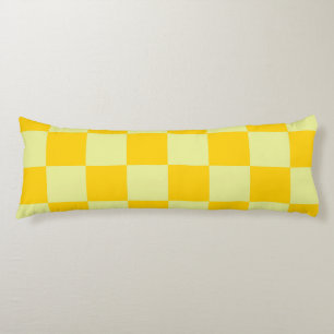 Geel geruit gingham patroon lichaamskussen