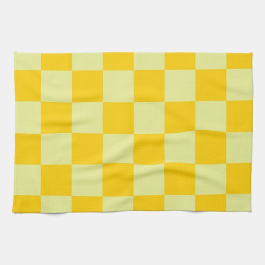 Geel geruit gingham patroon theedoek (Horizontaal)