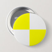 Geel geruit patroon ronde button 7,6 cm (Voorkant /achterkant)