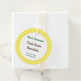 Geel geruit retro bewerkbaar bedankjes labels