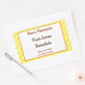 Geel geruit retro bewerkbaar rechthoekige sticker (Envelop)
