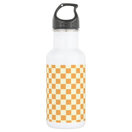 geel geruit waterfles (Voorkant)