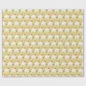 Geel geruit Witte Olifant Kerstfeest Cadeaupapier (Vlak)
