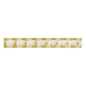 Geel geruit Witte Olifant Kerstfeest Grosgrain Lint (Voorkant)