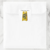 Geel gescheiden Trex-teken Vierkante Sticker (Tas)