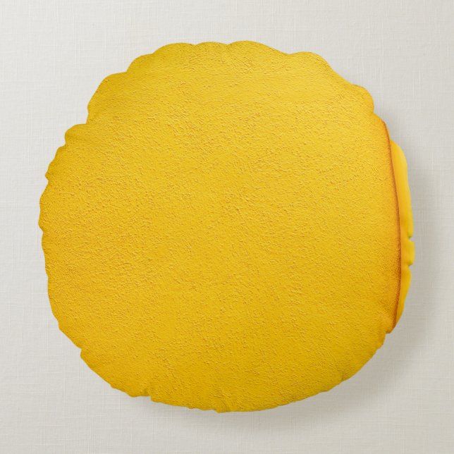 Geel geschilde wand rond kussen (Voorkant)