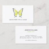 Geel geschilderde vlinder Logo op wit Visitekaartje (Voorkant / Achterkant)