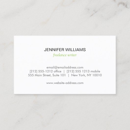 Geel geschilderde vlinder Logo op wit Visitekaartje (Achterkant)