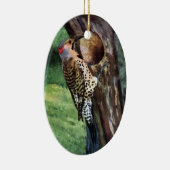 Geel-gespleten flikkering en boomkaviteit keramisch ornament (Rechts)