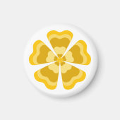 Geel gestileerde retro bloem magneet (Voorkant)