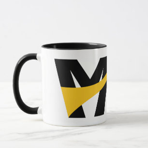 Geel gestileerde vet geometrische letter M foto Mok