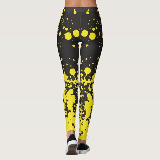Geel gestippelde elegante vrouwen Leggings (Achterkant)