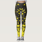 Geel gestippelde elegante vrouwen Leggings (Voorkant)