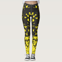 Geel gestippelde elegante vrouwen Leggings