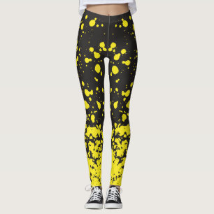 Geel gestippelde elegante vrouwen Leggings