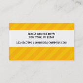 Geel gestreept aangepast monogram visitekaartje (Achterkant)