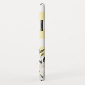 Geel gestreept bloemenmonogram met witte rozen Case-Mate iPhone case (Achterkant/rechts)