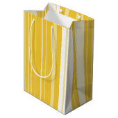 Geel gestreept patroon medium cadeauzakje (Achterkant Gekanteld)