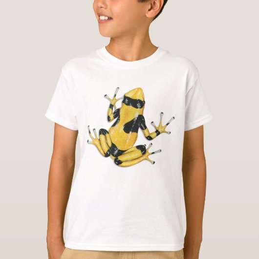 Geel gestreepte gifstof Dart Frog T-shirt (Voorkant)