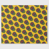 Geel gestreepte lory cadeaupapier (Vlak)