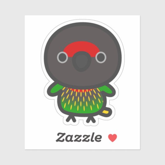 Geel gestreepte lory sticker (Vel)